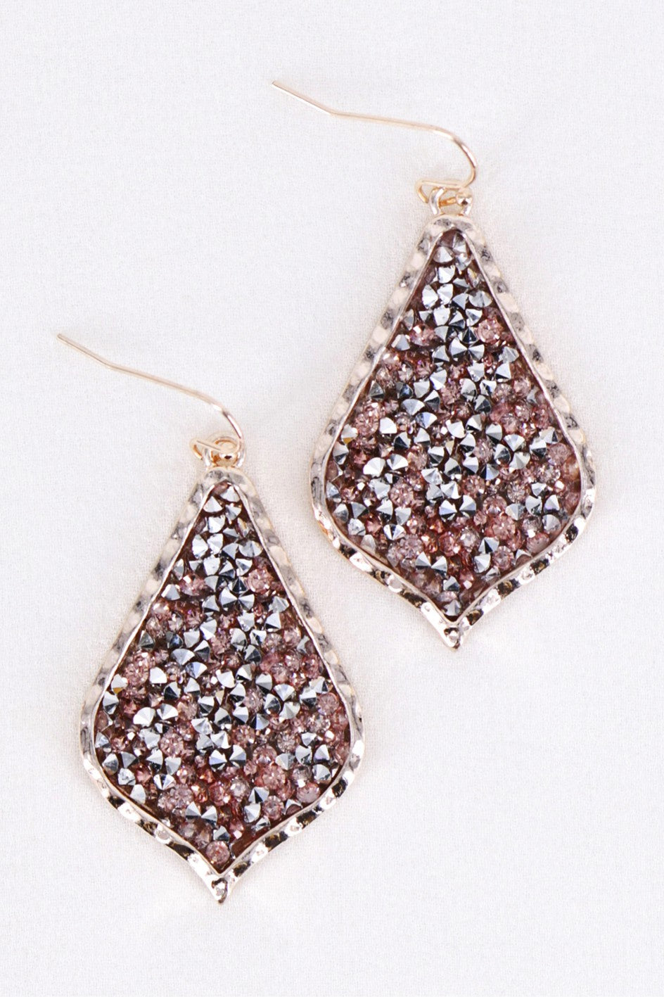 Glitter earrings (rose gold)