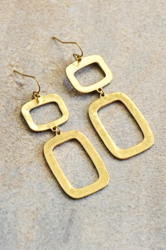 Hammered metal earrings (gold)