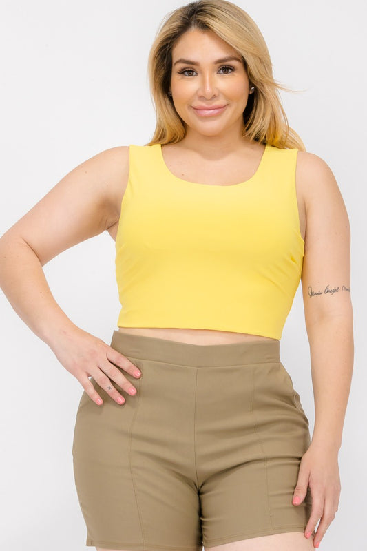 Le tank top basique extensible - jaune