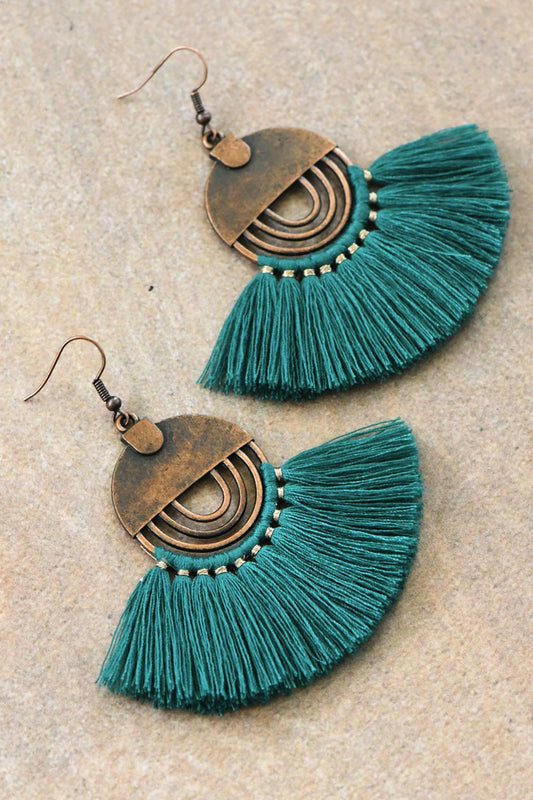 Boho chic earrings - emerald