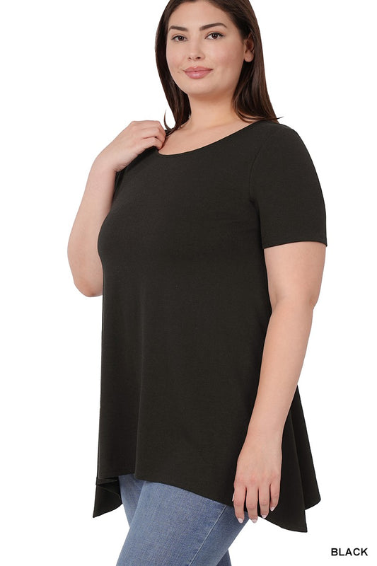 Asymmetrical black tunic