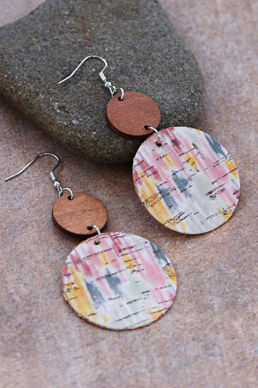 Multicolored cork earrings