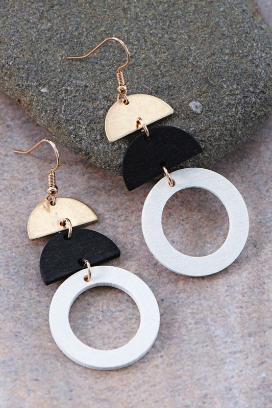 Wooden hanging earrings