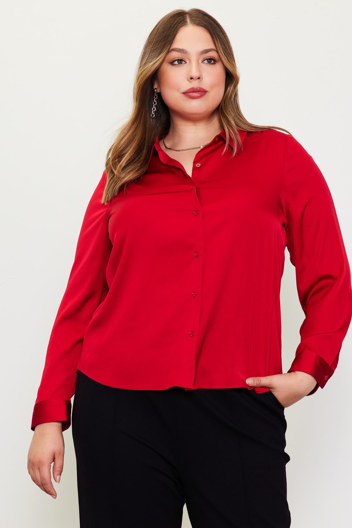 PRÉVENTE - Blouse en satin - Ruby red