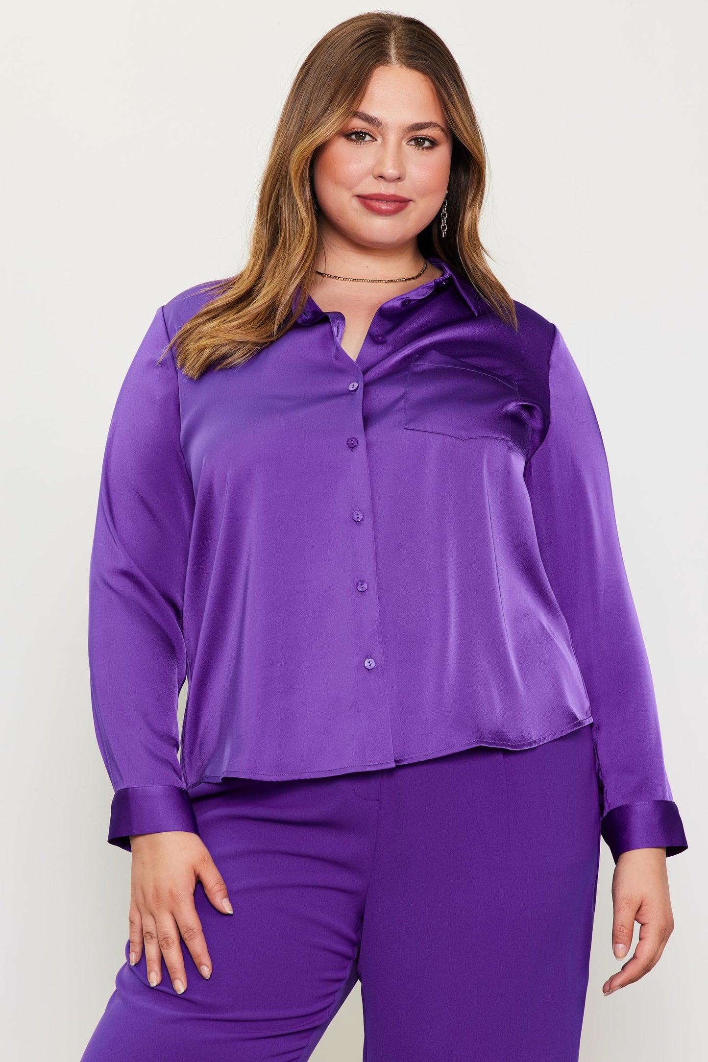 A button blouse - Violet