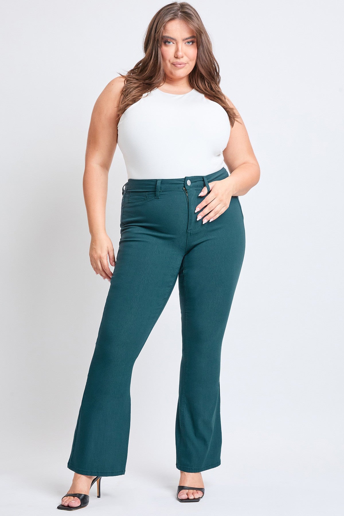 Pantalon ultra stretch évasé - Sarcelle