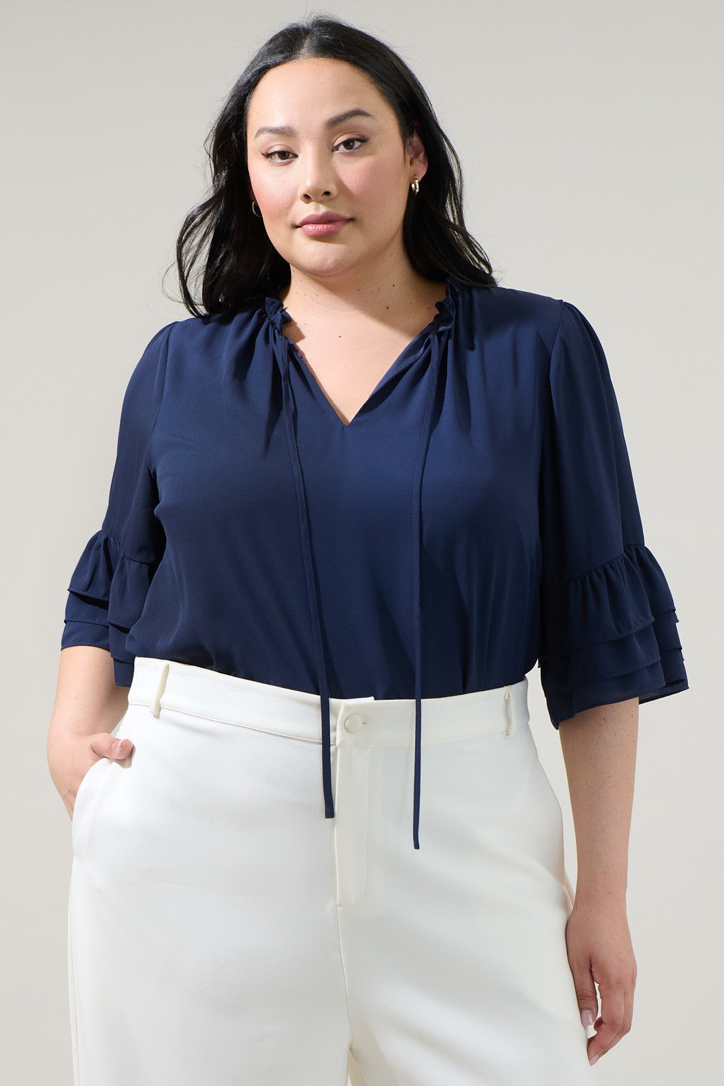 Chiffon blouse - Navy