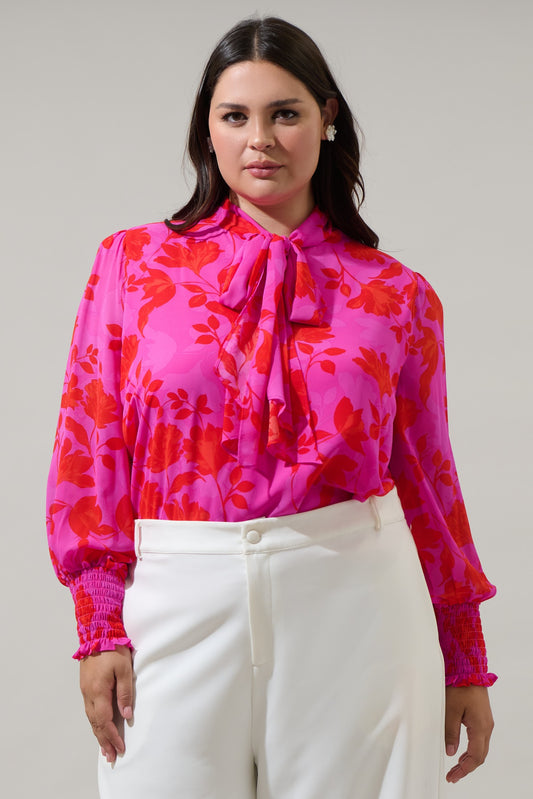 PRÉVENTE  - Blouse Juliette - Rouge/fuschia