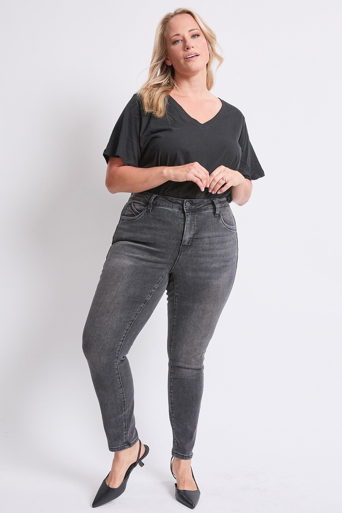 Jean skinny curve confidence Faded black (28 po)