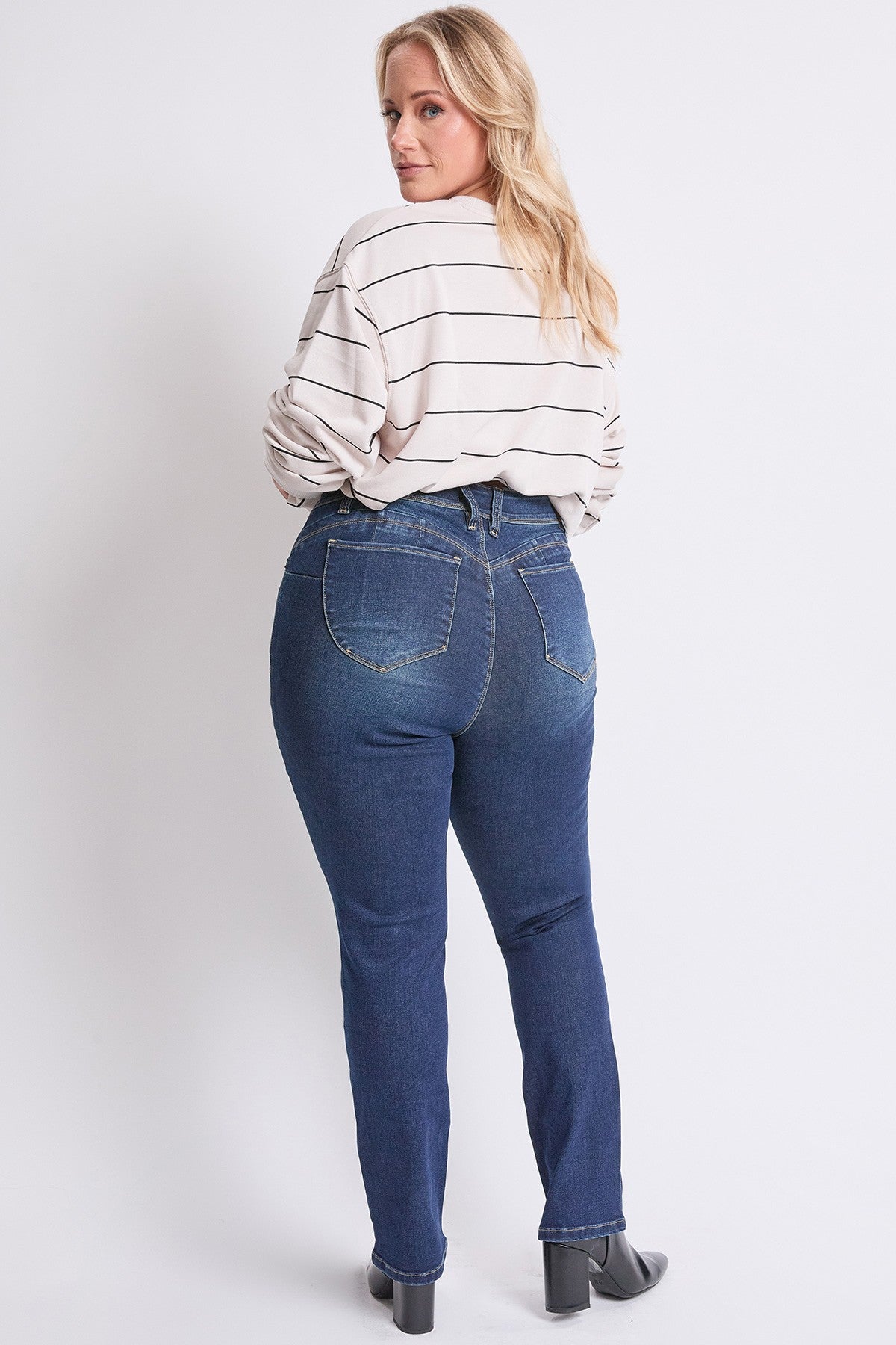 Jean à jambe droite taille haute blue black (31 po)