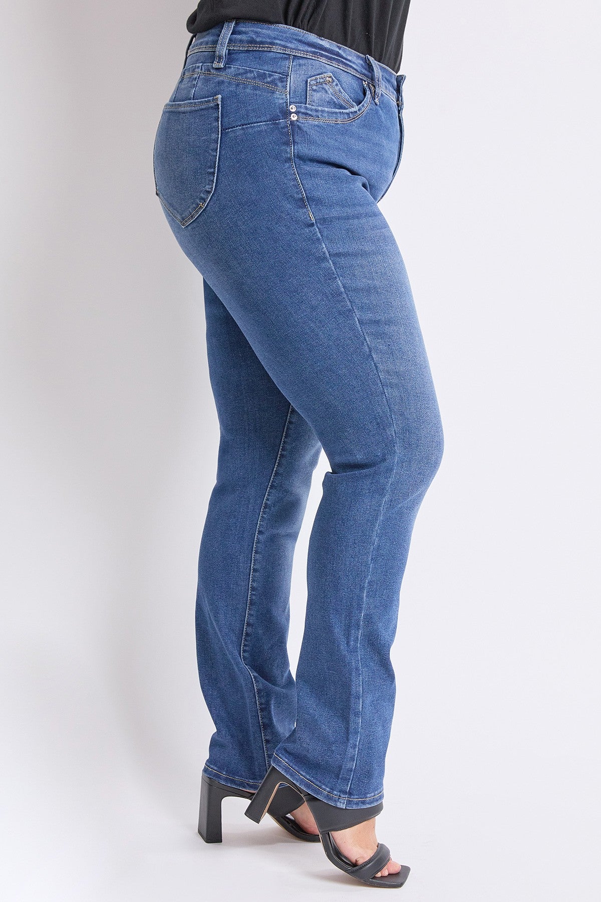 Jean à jambe droite taille haute medium wash (31 po)