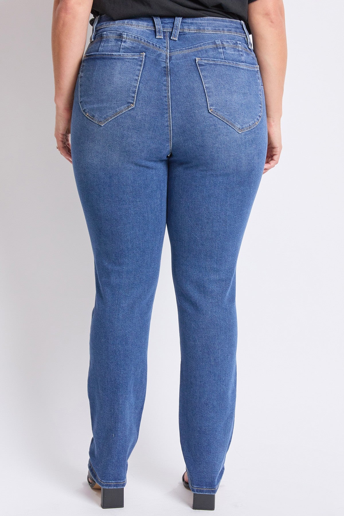 Jean à jambe droite taille haute medium wash (31 po)