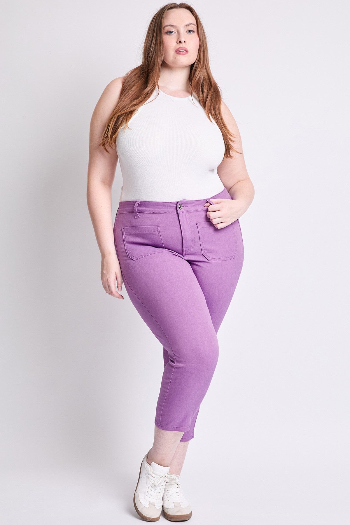 Capri ultra stretch taille haute avec poches - Hortensia (25 po)