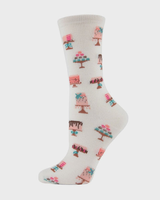 PRÉVENTE - Chaussettes en bamboo - Sweet treats (blanc)