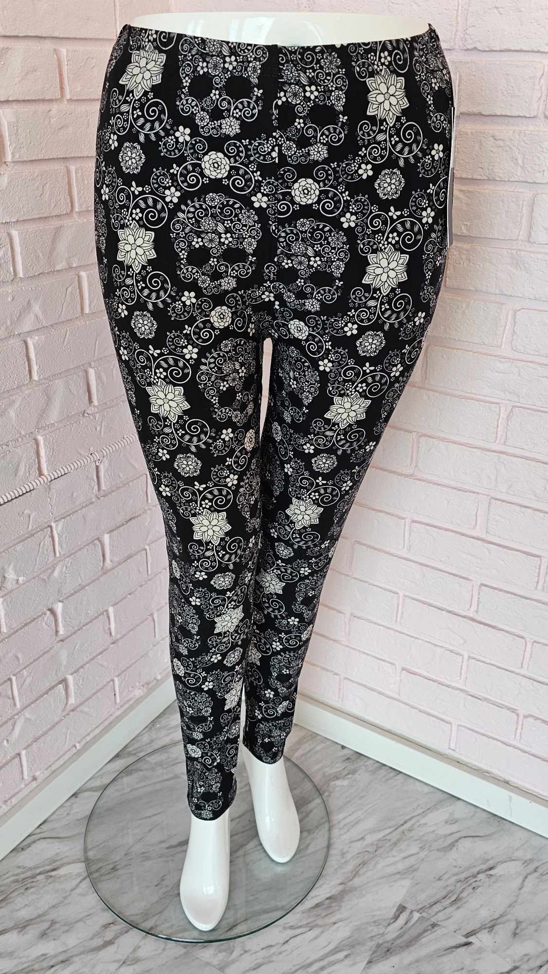 Legging floral à têtes de mort #8