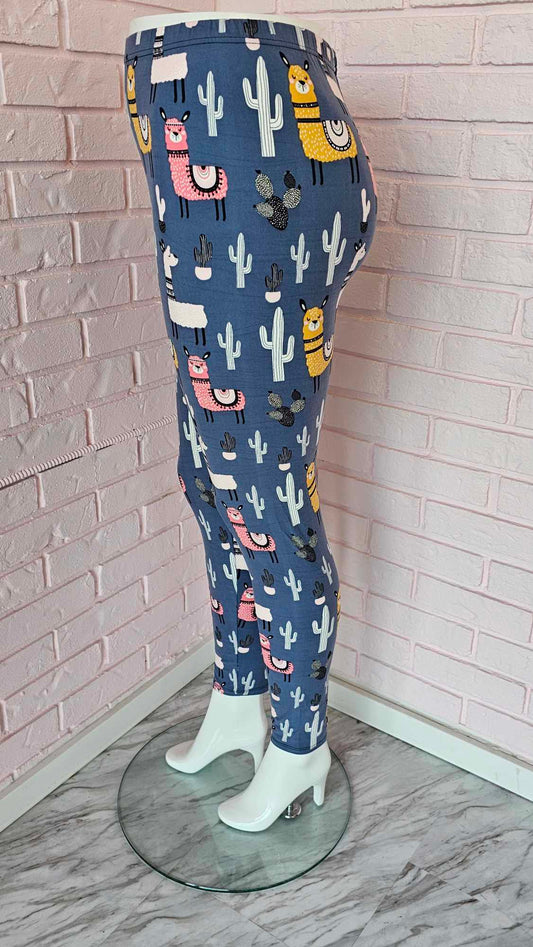 Legging à motif - lamas et cactus (Taille 14 à 24)