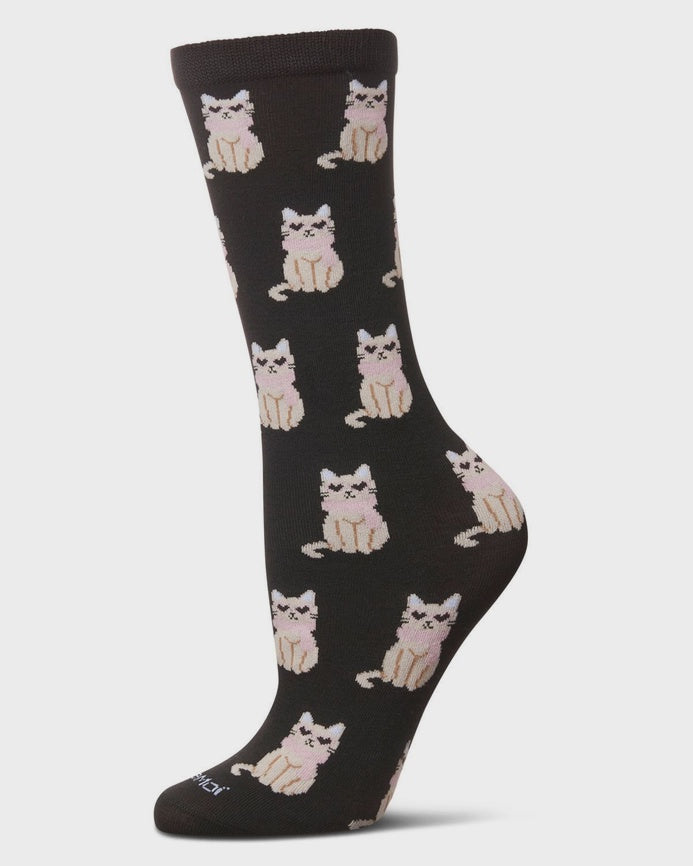 Chaussettes en bamboo - Motif de chat (noir)