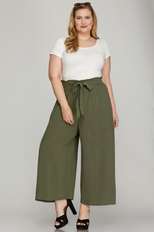 Palazzo pants with knot (olive)