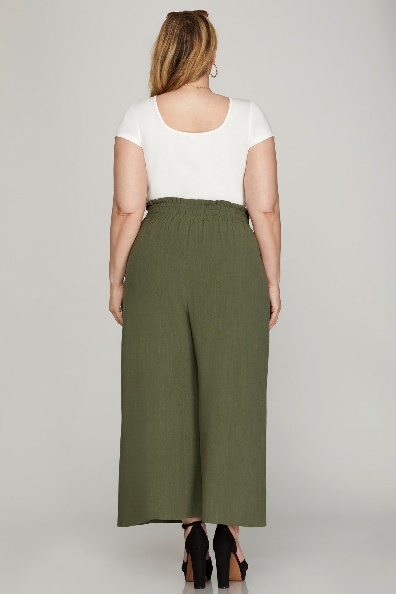 Palazzo pants with knot (olive)