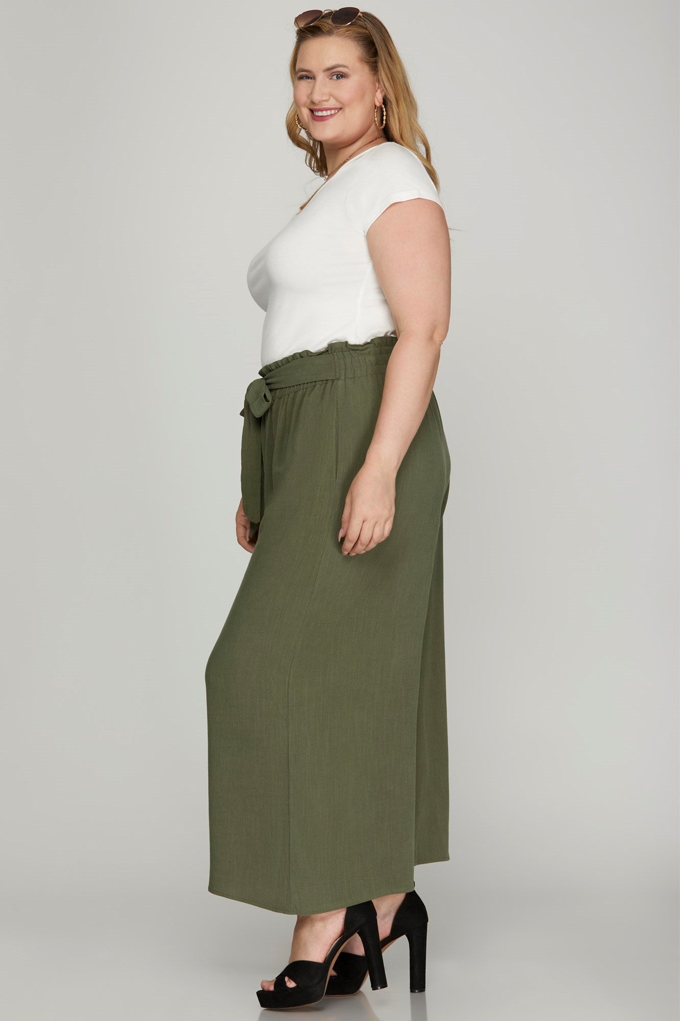 Palazzo pants with knot (olive)