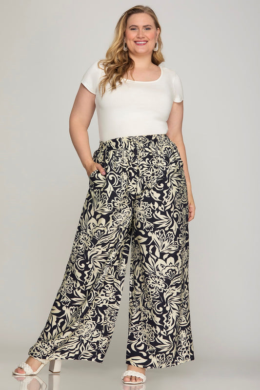 Palazzo marine pants with patterns