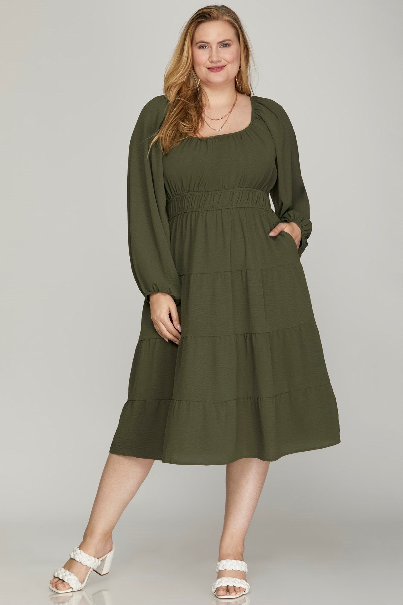 La robe longue Magalie (olive)