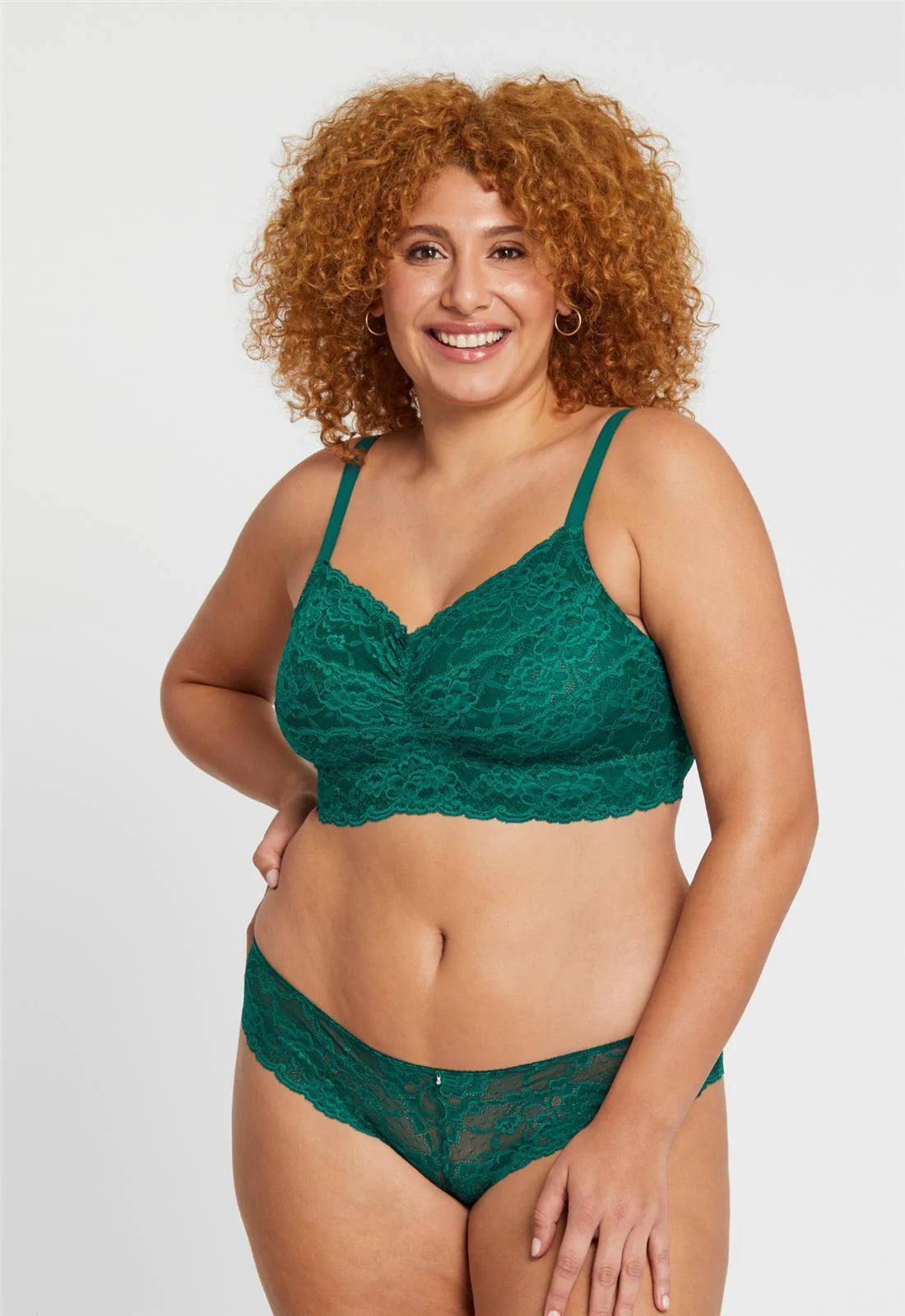 Bralette en dentelle avec support élevé (jade)