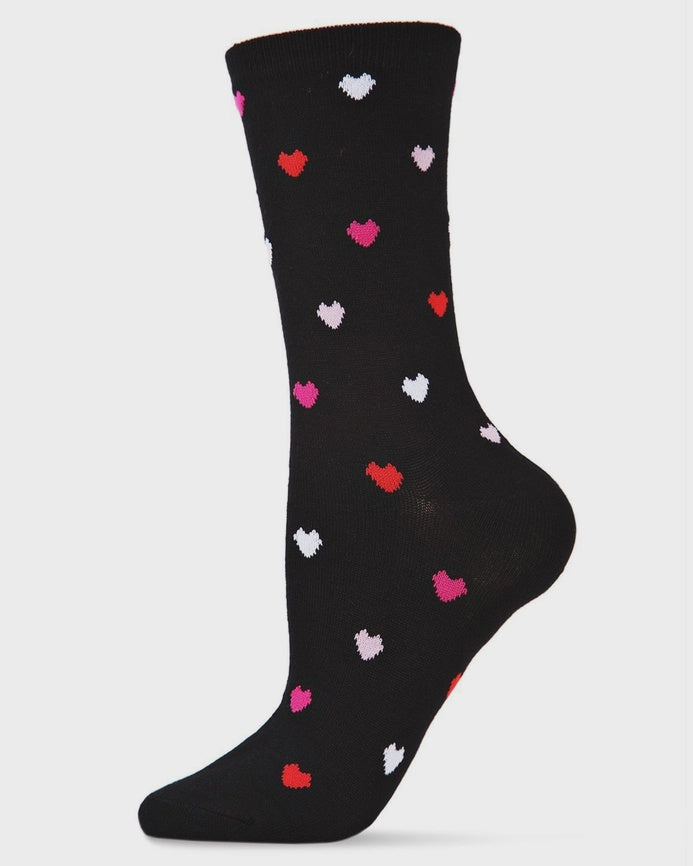 Chaussettes en bamboo - Petits coeurs (noir)