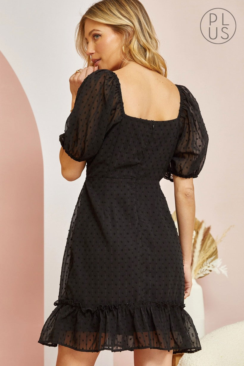 Robe noire petits pois