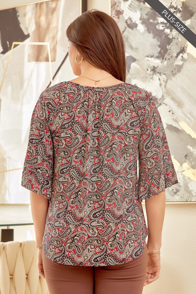 PRESALE - Wrinkle resistant flowery top with bell sleeves #2