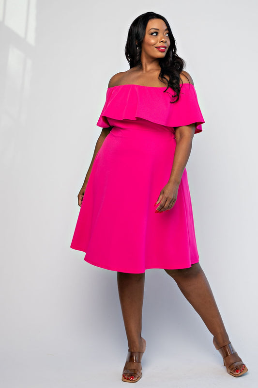 Robe princesse rose fuschia