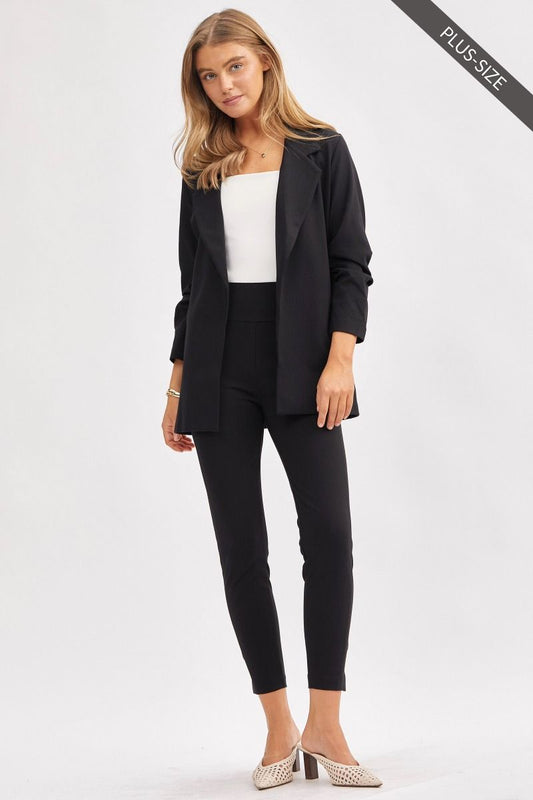 Blazer extensible à manches 3/4 - Noir