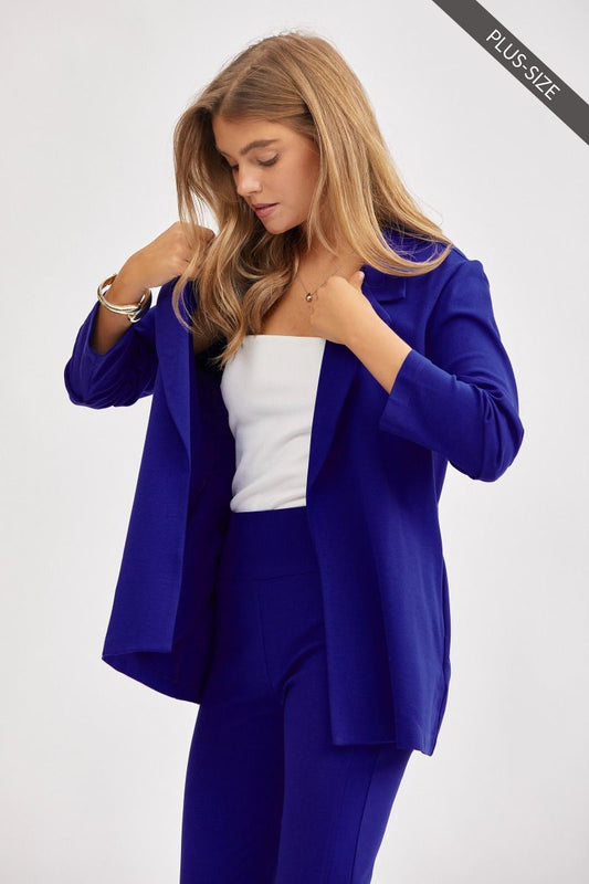 PRÉVENTE - Blazer extensible à manches 3/4 - Bleu royal