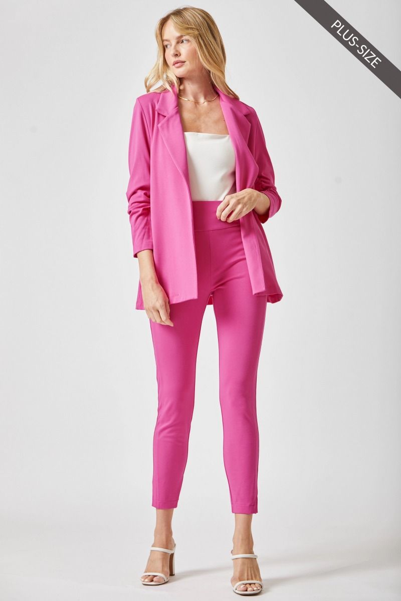 PRÉVENTE - Blazer extensible à manches 3/4 - Fuschia