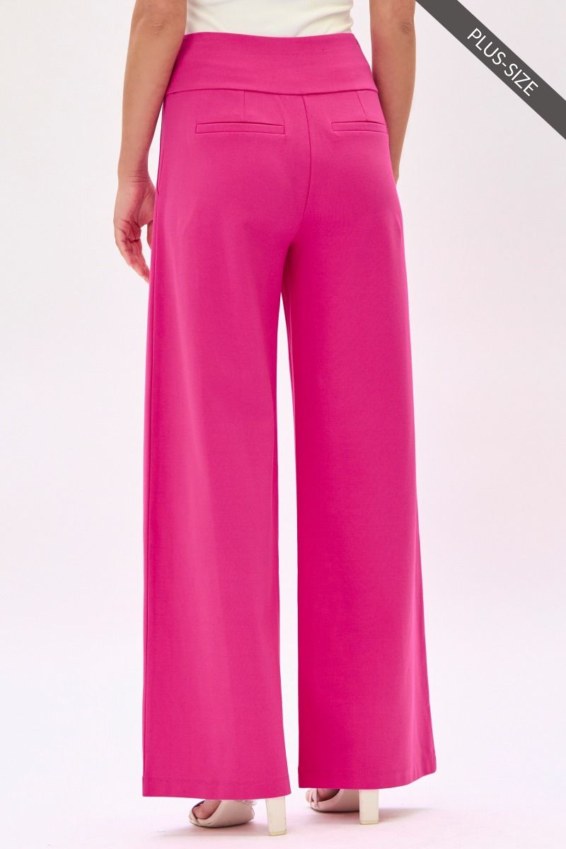 PRÉVENTE - Pantalon propre à jambe large fuschia (31 po)