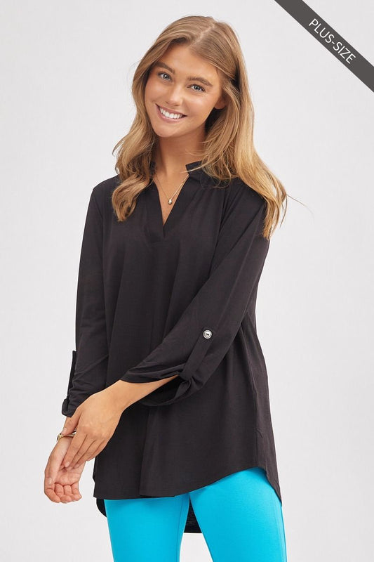 PRESALE - Wrinkle Resistant Tunic Lizzy - Black