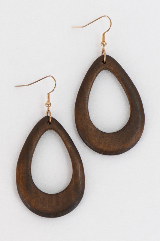 Boucles d'oreilles en bois (larme)