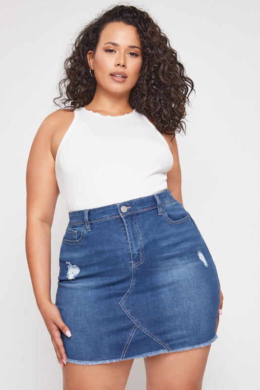 1 button denim skirt