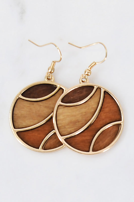 Boucles d'oreilles bohèmes en bois