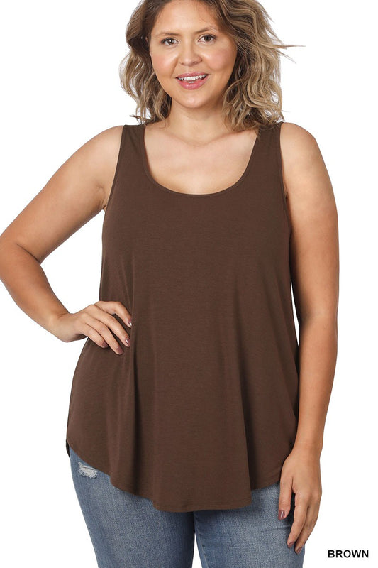 Basic tank top - brown