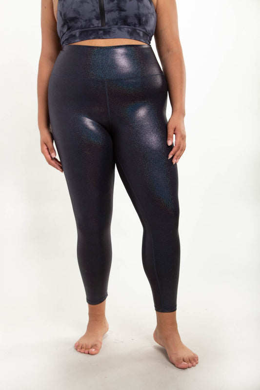 Black holographic legging (belly support)