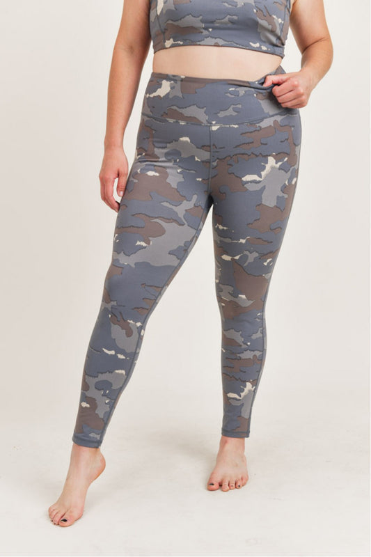 Legging sport à motif armé gris (Contrôle du ventre)