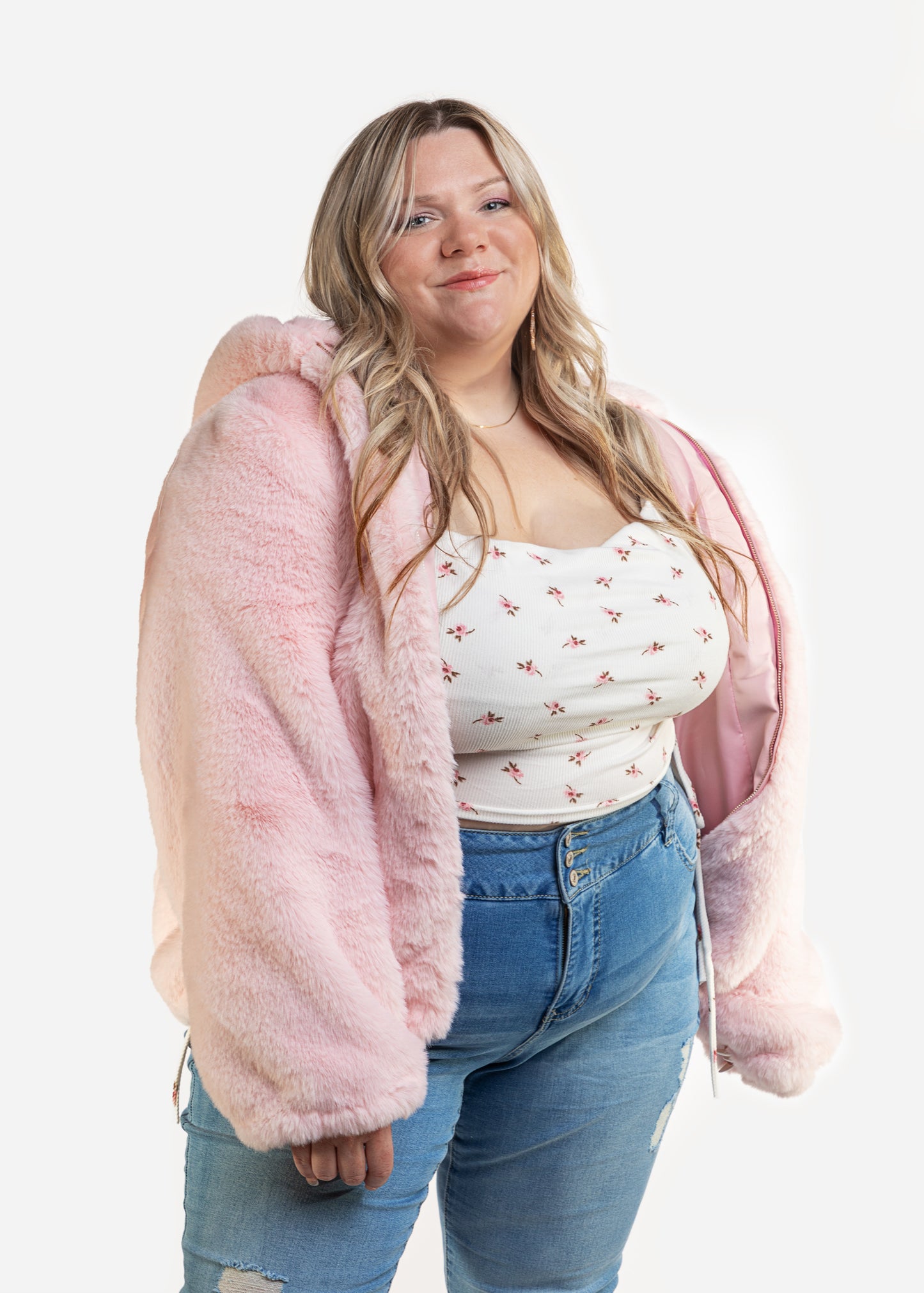 Manteau Mademoiselle Curvy (rose)